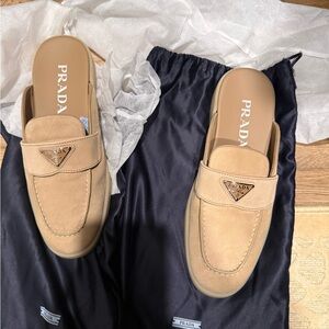 Prada Beige Women’s Slip-On Loafers